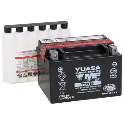 Yuasa Kawasaki EX250J Ninja 250R 09-12 Maintenance Free Battery